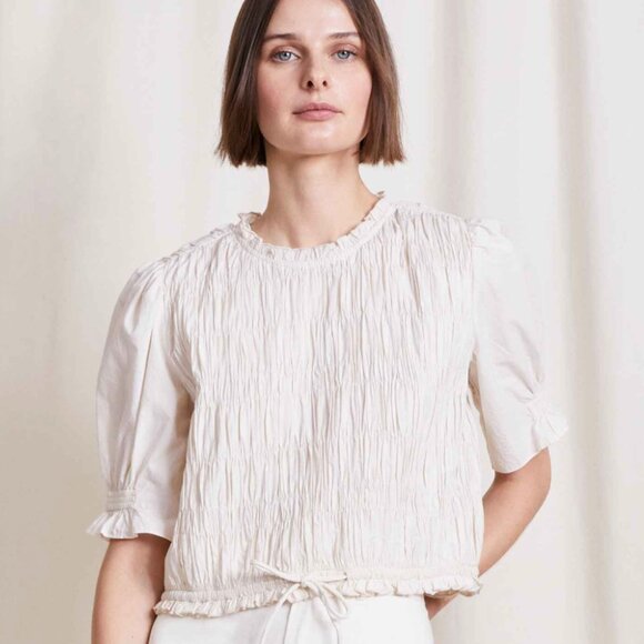 Apiece Apart Ave Smocked Top in Cream Size Small $245 - Picture 1 of 12